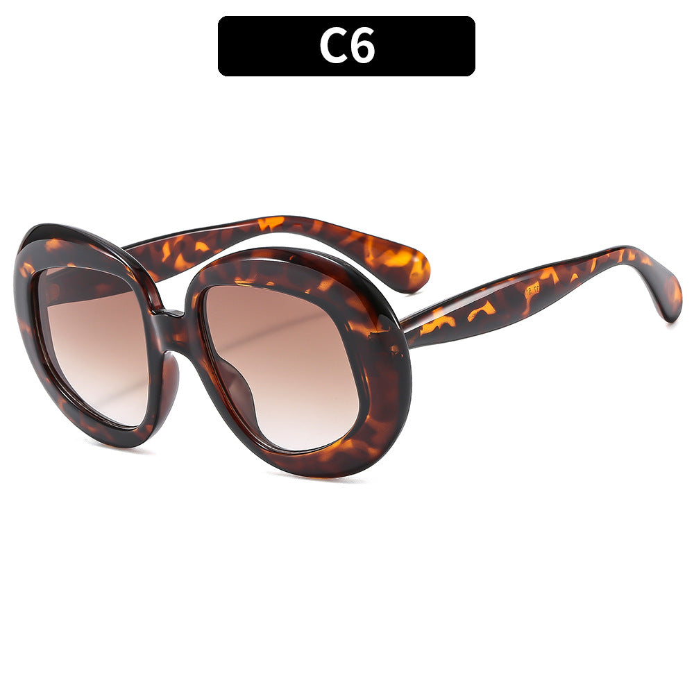 Wholesale PC Oval Retro Flat Mirror Sunglasses