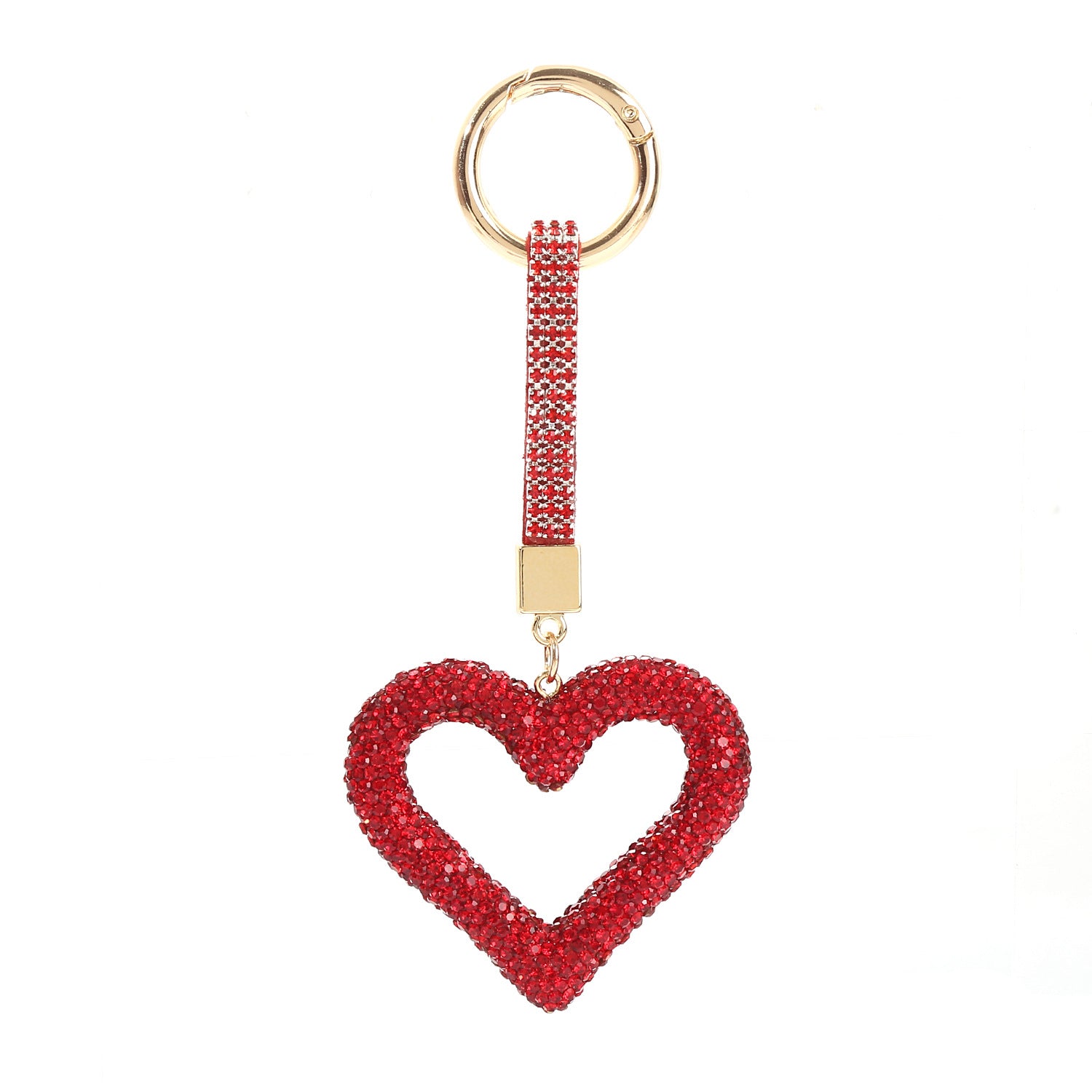 Wholesale Hollow Diamond Heart Key Chain