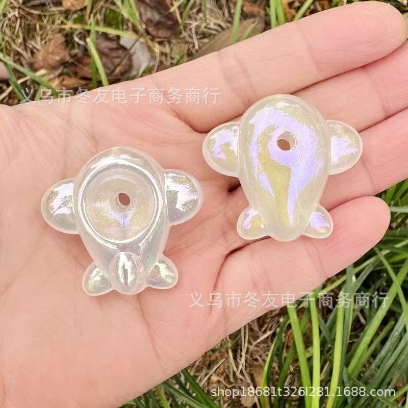 Wholesale 20pcs/pack Acrylic Beads with iridescent UV glitter starry sky effect straight holes.