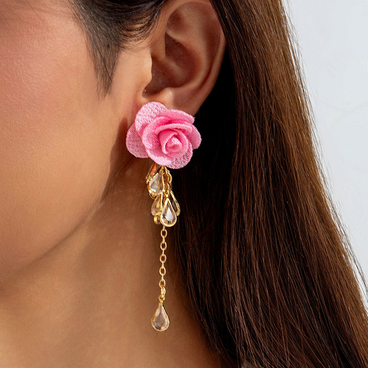 Wholesale Long tassel flower Valentine' s Day earrings