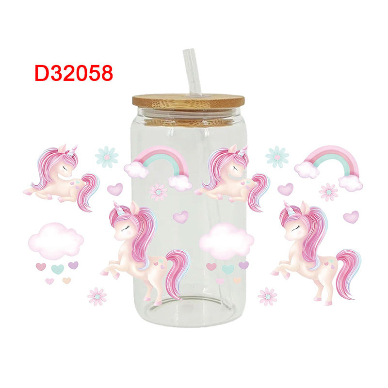 Wholesale Colorful Cartoon Little Pony 16oz Cup UV DTF Wraps