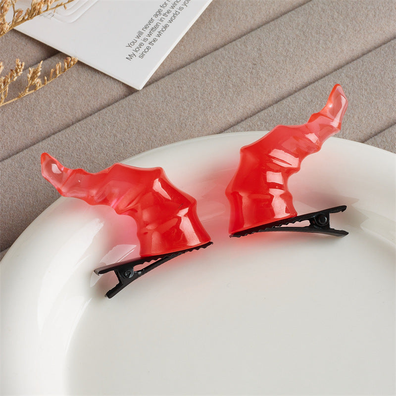 Wholesale devil horns headdress edge Hair Clips 3. 8* 2* 3. 8cm