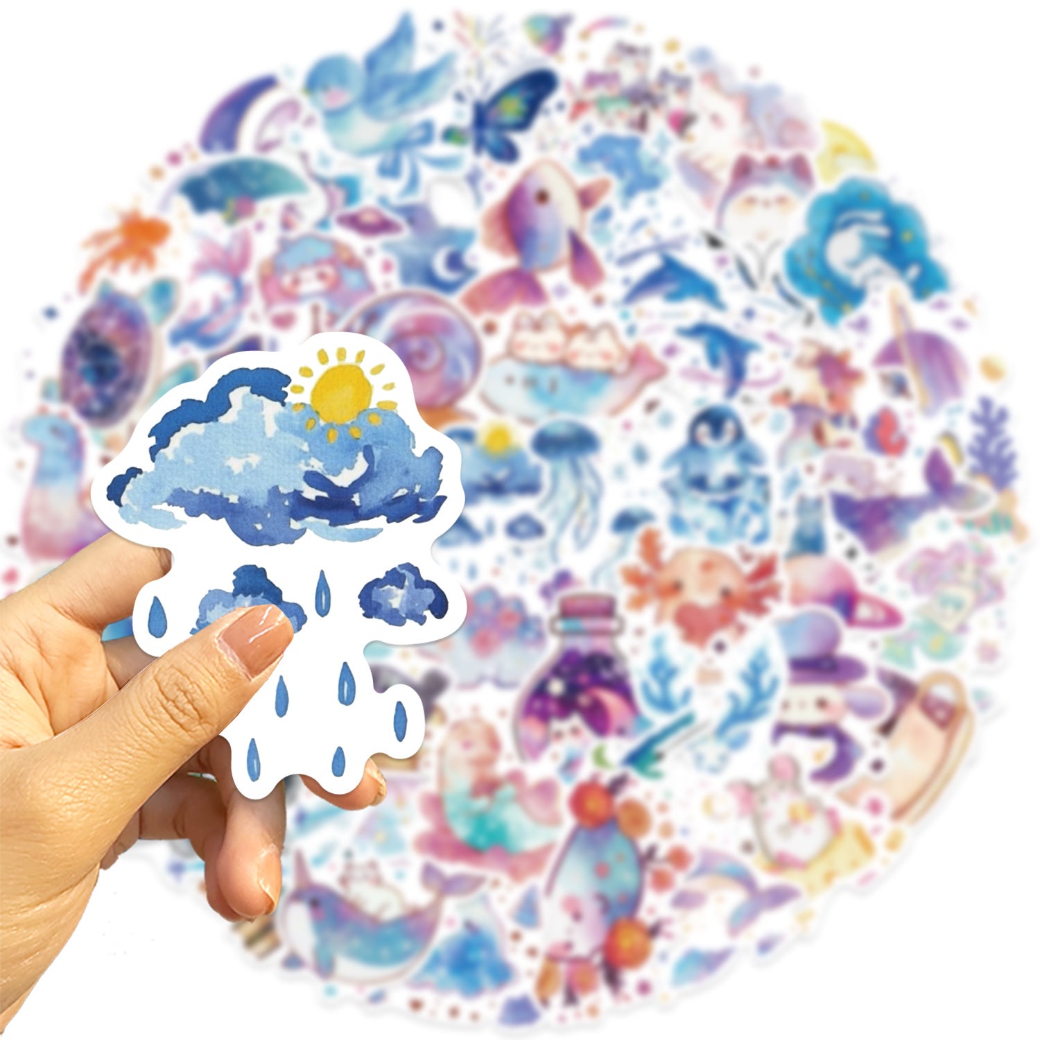 Wholesale 53pcs/pack Starry Sky Creative Creature Graffiti Stickers Decorative iPad Luggage Notebook DIY Waterproof Cross-Border