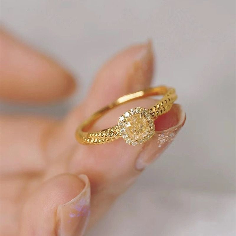 Wholesale Gold Plated Zircon Open Adjustable Ring