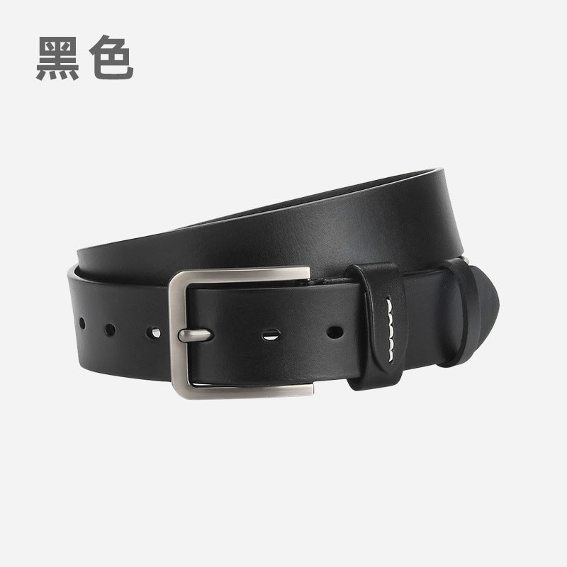 Wholesale Top-grain genuine leather men' s pin buckle casual belt