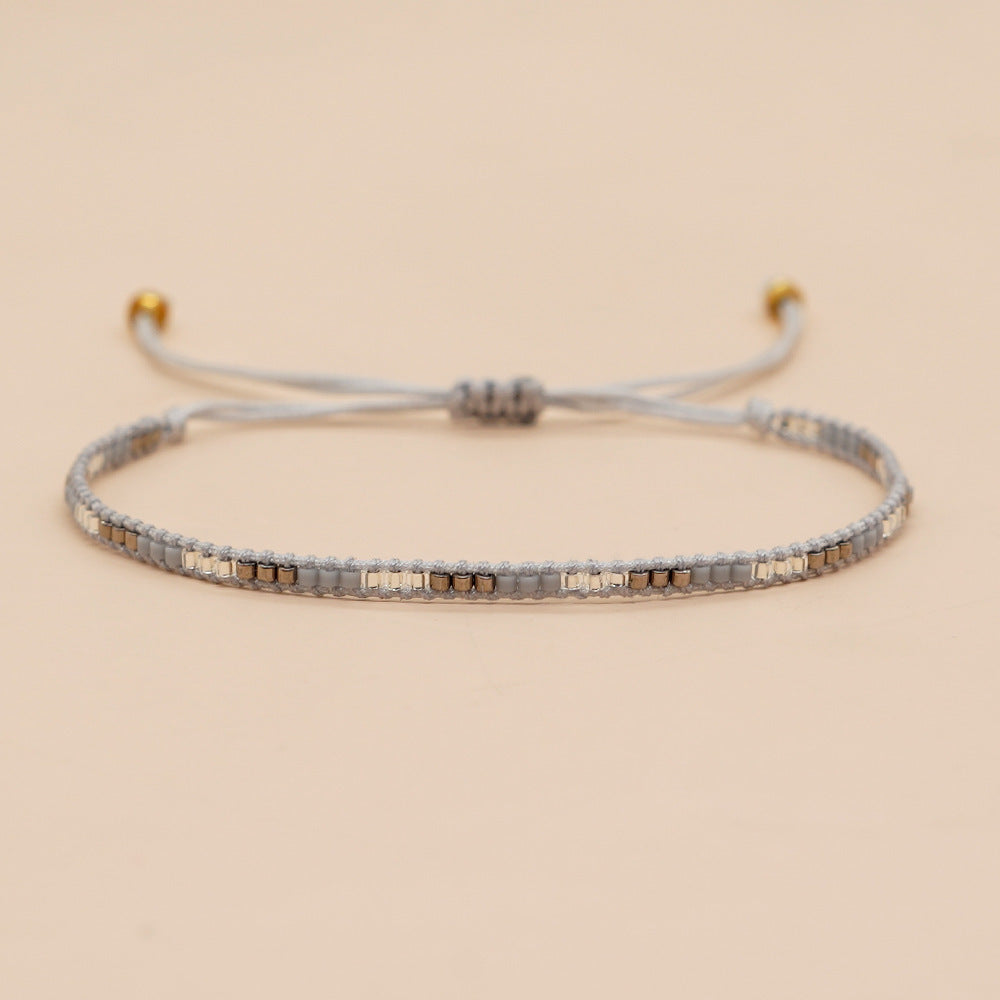 Peads de arroz miyuki al por mayor pulsera de vidrio extra fino a mano