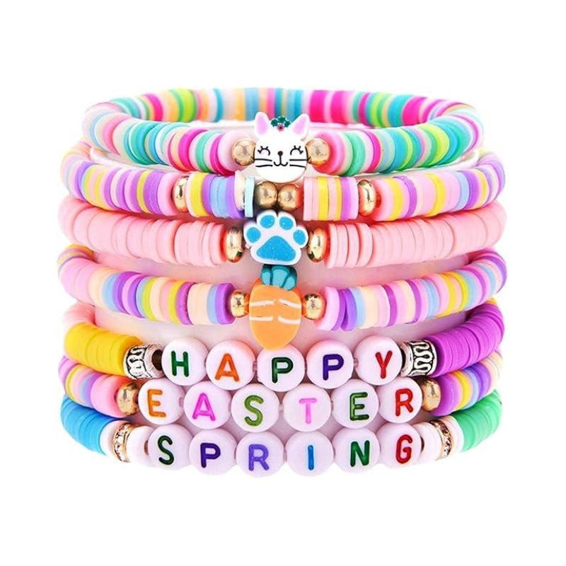 Wholesale  Easter Colored Soft  Clay Bracelet