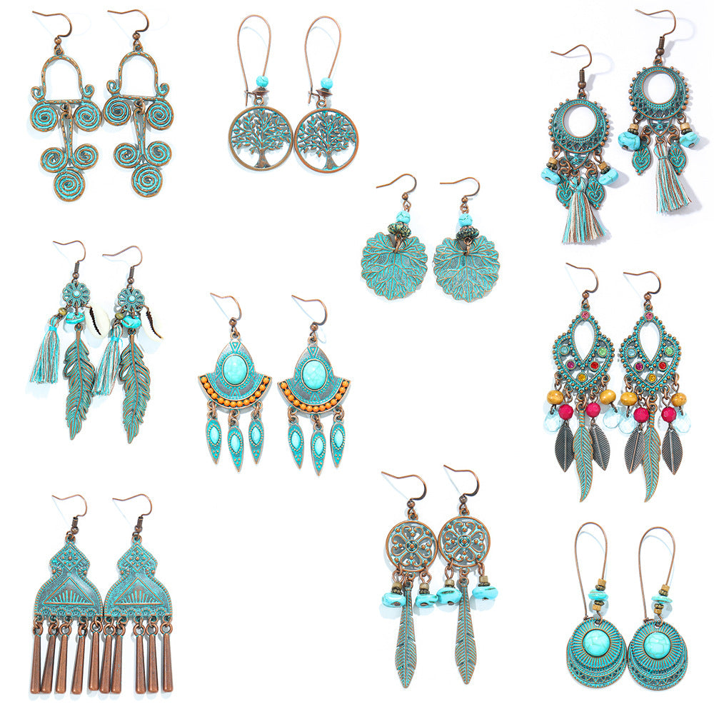 Wholesale Bohemian Retro Tassel Earrings Zinc Alloy Fashion Accessory For Party Wear And Resale