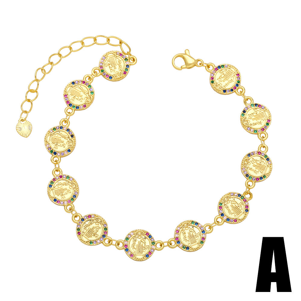 Wholesale Copper Diamond Cross Bracelet