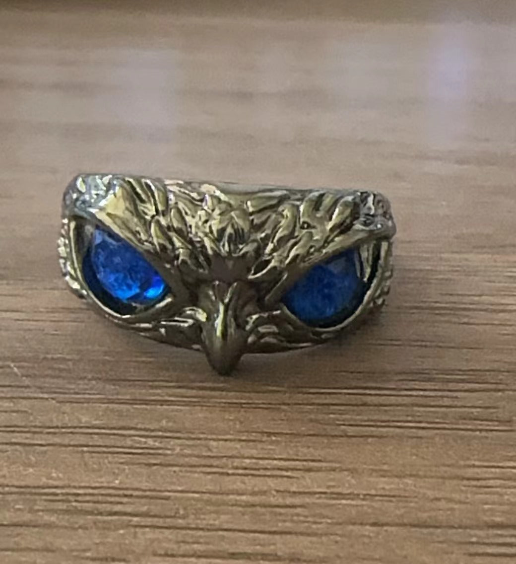 Wholesale Evil Eye Owl Retro Exaggerated Open Adjustable Ring