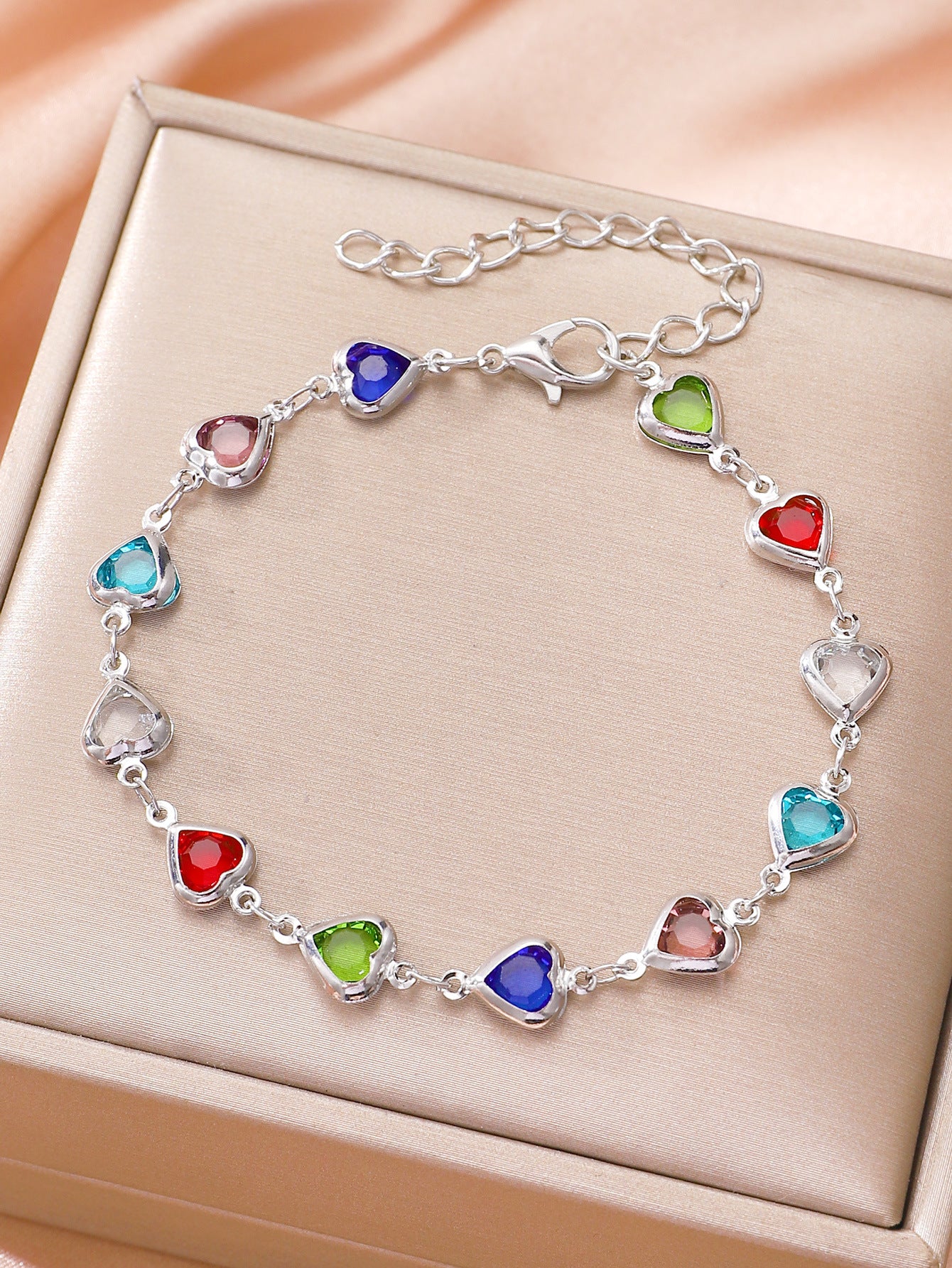 Wholesale Color Love Bracelet Personalized Alloy Heart-shaped Dopamine Bracelet