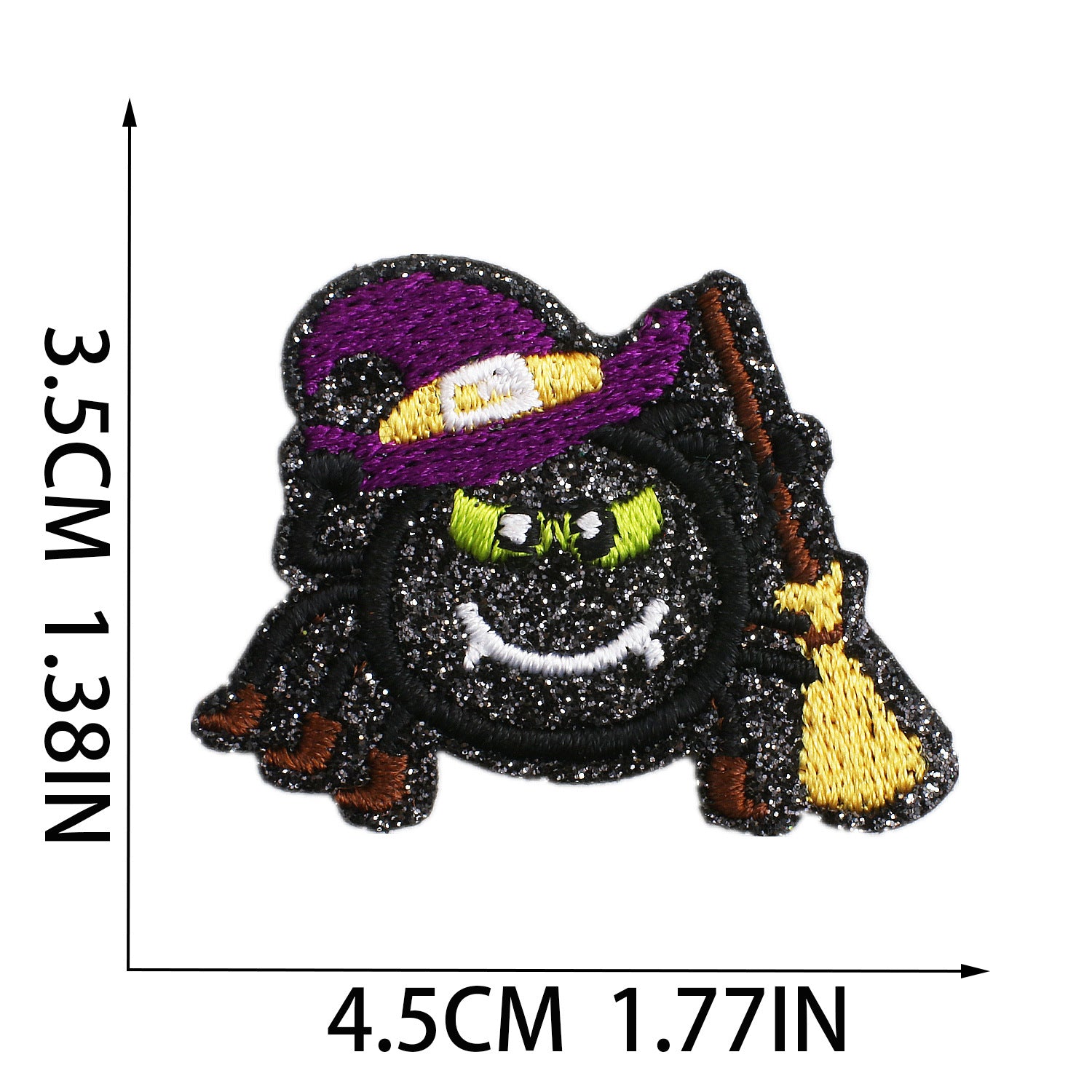 Wholesale Glitter Embroidered  Patch Ghost Skull Witch Cartoon DIY Fashion Accessory For Clothing Party Resale