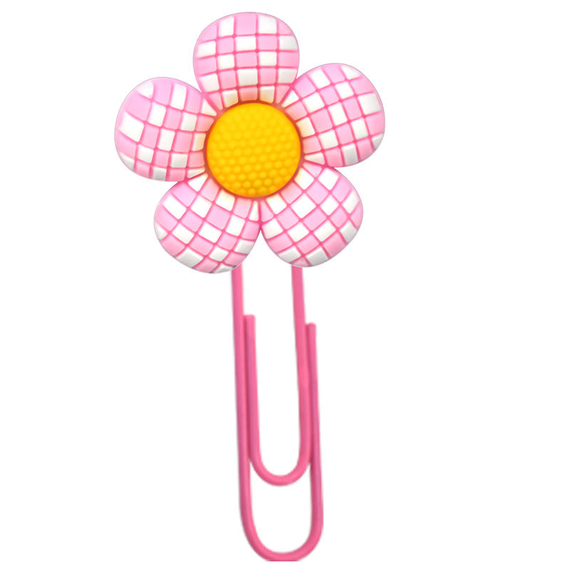 Wholesale  Random 50pcs/pack   Candy colored flower paper clip bookmark