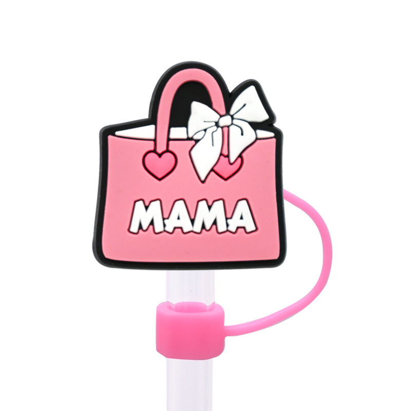 Wholesale  Random 100pcs/pack  Mother' s Day dust plug straw cap   Straw Tube Cap