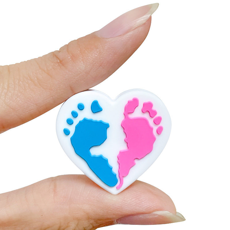 Wholesale 10pcs heart-shaped footprint focal beads