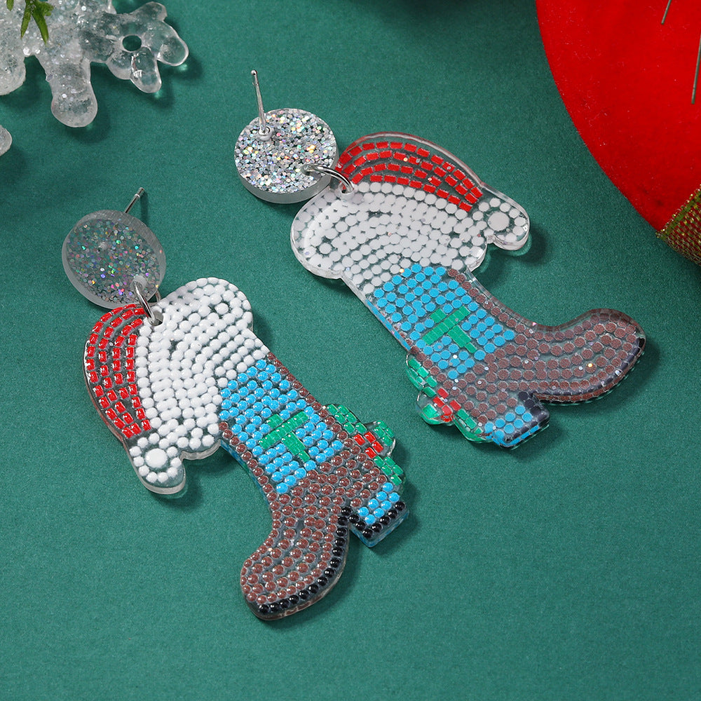 Wholesale Christmas colorful acrylic earrings