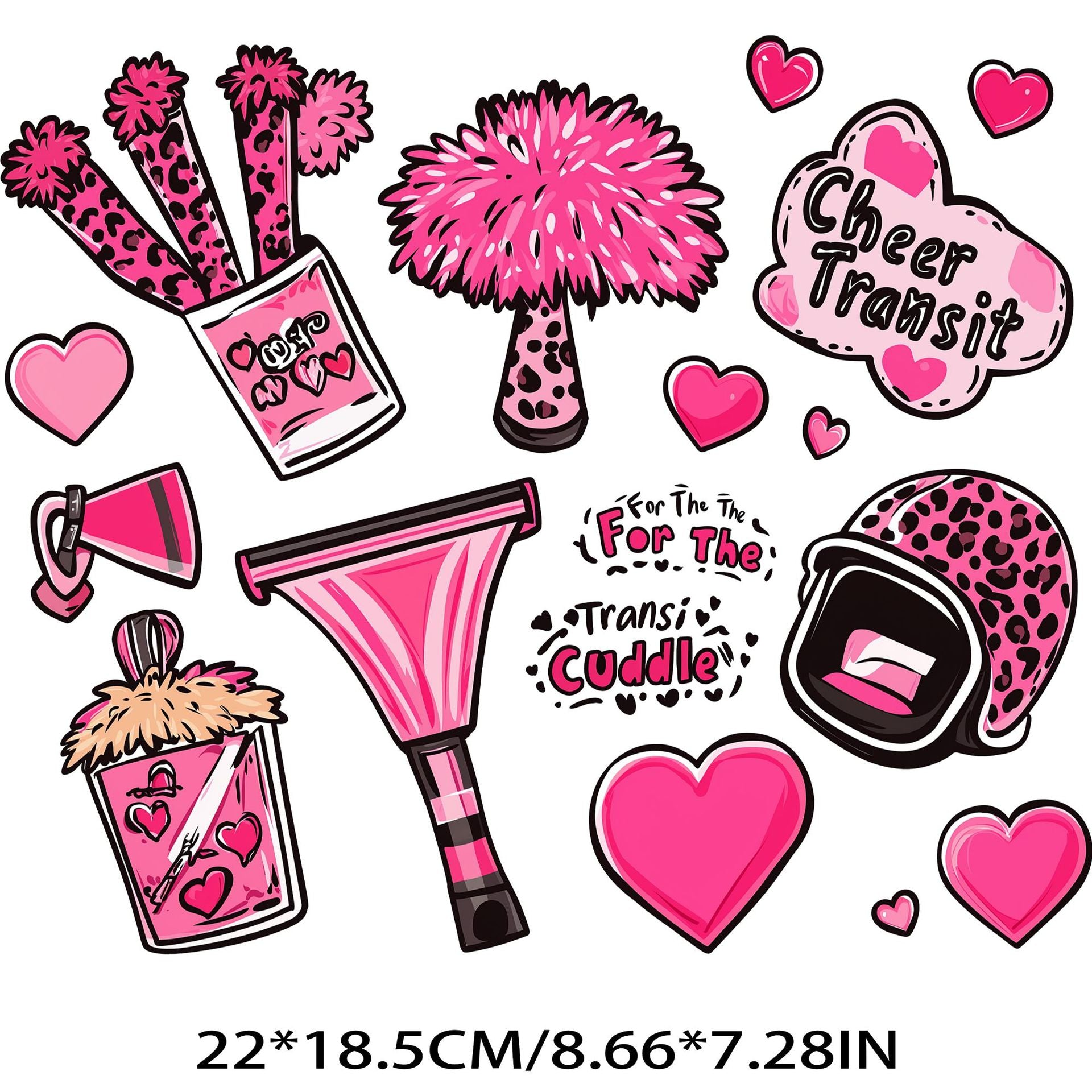 Wholesale 10pcs Pink Valentine' s Day UV DTF Ready to Press Transfers Wraps