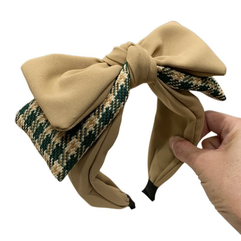 Wholesale Simple Retro Double Layer Bow Knot Sweet and Cute Fabric Headband