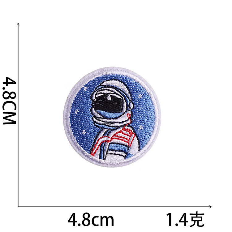 Wholesale Polyester Iron On Embroidered Patches Astronaut Space Rocket Design DIY Decorative Applique For Clothing Boutique Resale