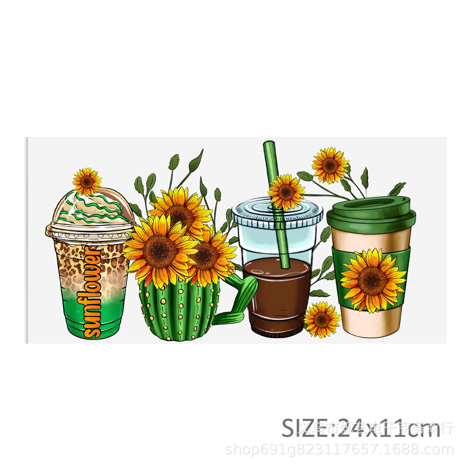Wholesale Butterfly sunflower printing 16oz Cup UV DTF Wraps,
