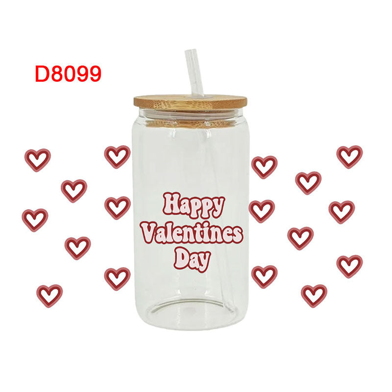Wholesale Colorful Love Letter 16oz Cup UV DTF Wraps