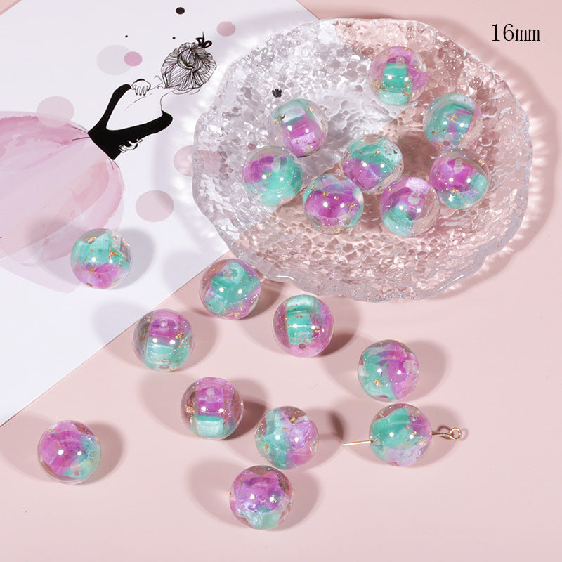 Wholesale Magic star geometric ball 16mm resin through hole loose beads