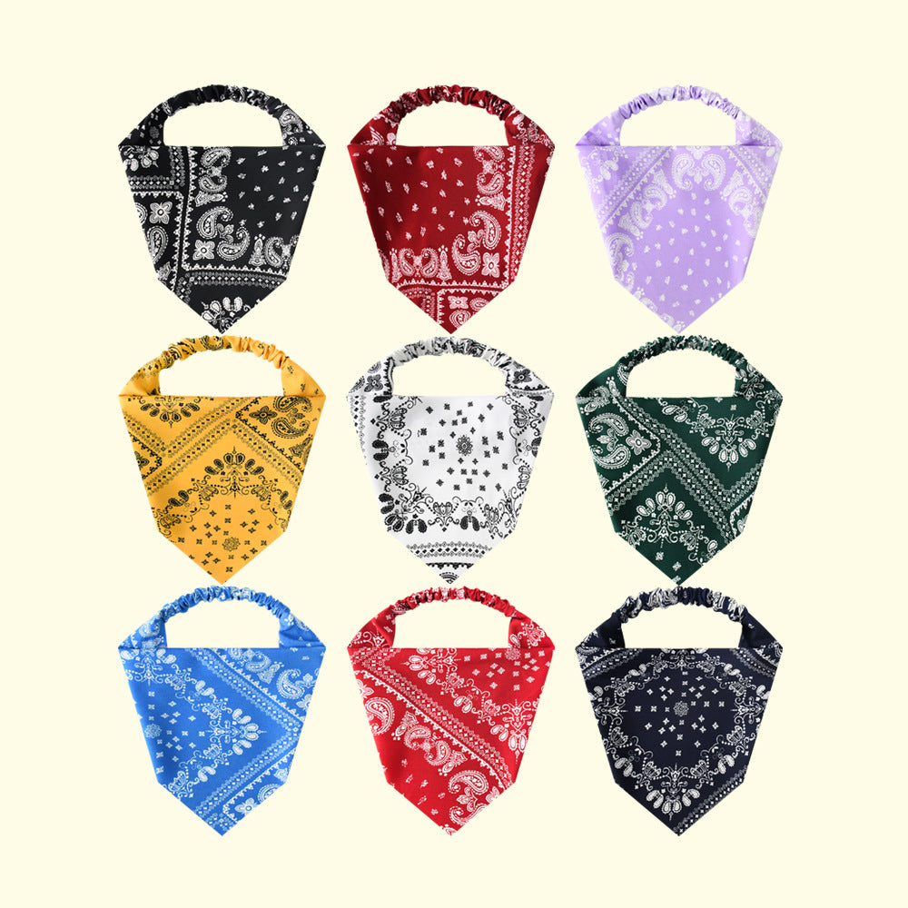 Wholesale Bohemian Style Cashew Flower Stretch Triangle Scarf All-match Headband