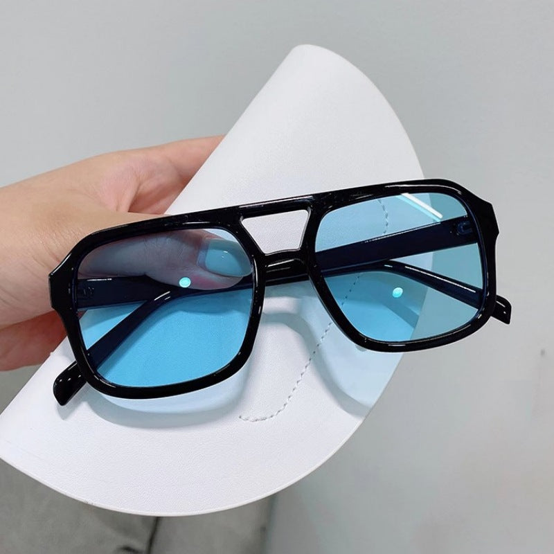 Wholesale Square frame double bridge sunglasses