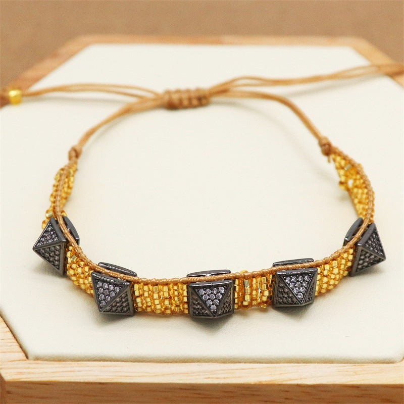 Wholesale Fashion Simple Bohemian Hand-woven Diamond Bracelet