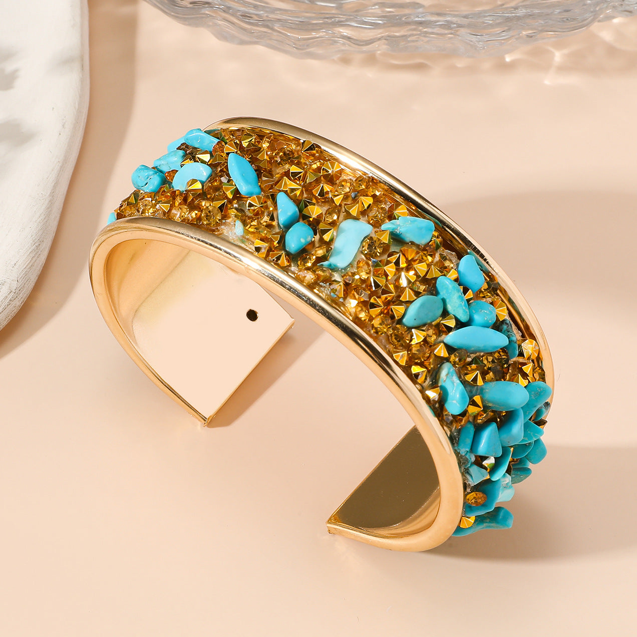 Wholesale Bohemian Crushed Stone Open Bracelets