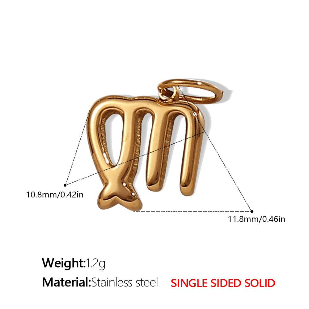 Wholesale Stainless steel twelve zodiac necklace pendant accessories