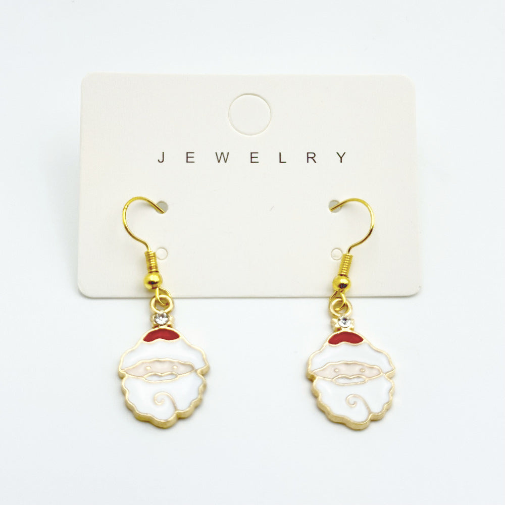 Wallesar Santa Claus Christmas Tree Cartoon Earrings