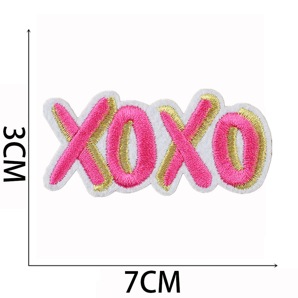 Wholesale pink cheetah mixed embroidery cloth stickers