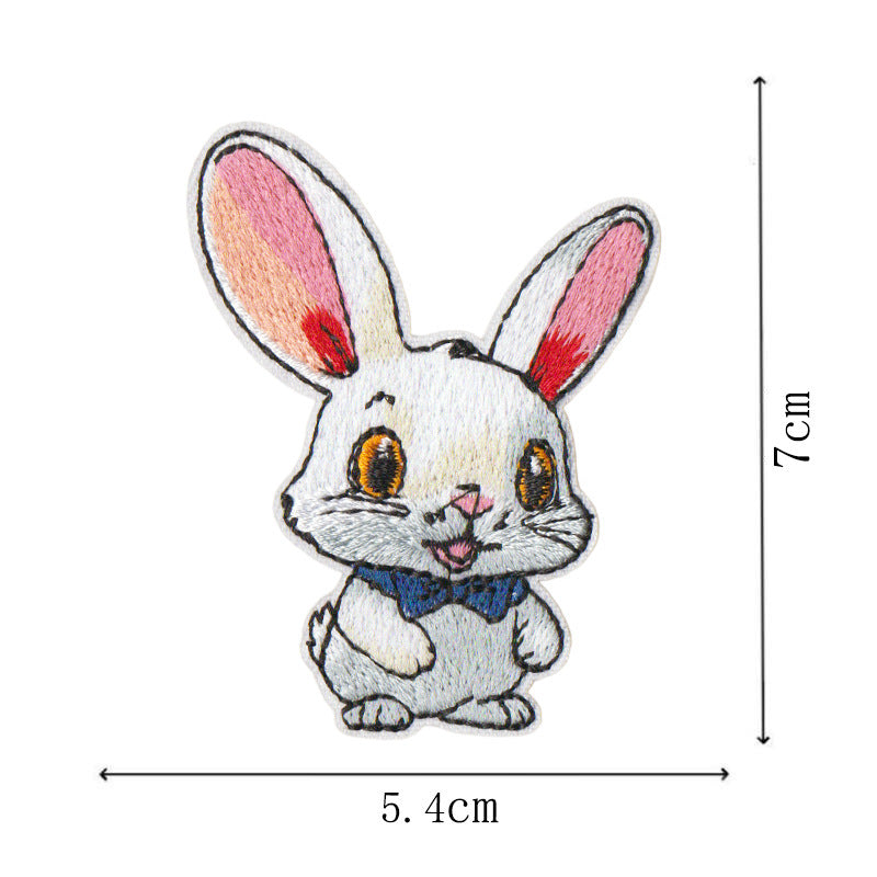 Wholesale Cute Cartoon Rabbit Embroidered Patch Set 9 Pieces Polyester Cotton Decorative Accent For Coats Bags Hats Boutique Resale
