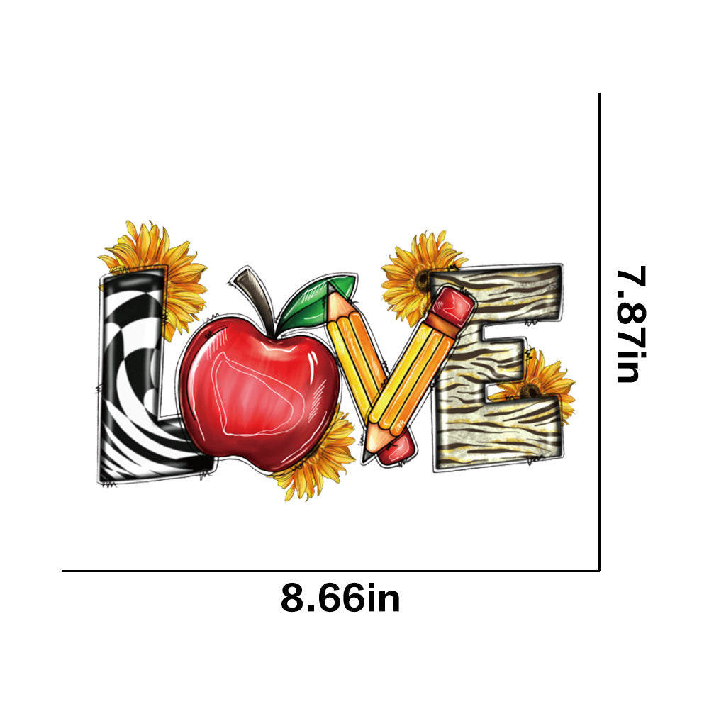 Wholesale Teacher's Day Pencil Rainbow UV DTF Ready to Press Transfers Wraps