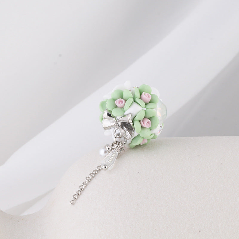 Wholesale Luminous Gemstone Tassel Flower Polymer Clay DIY Beads