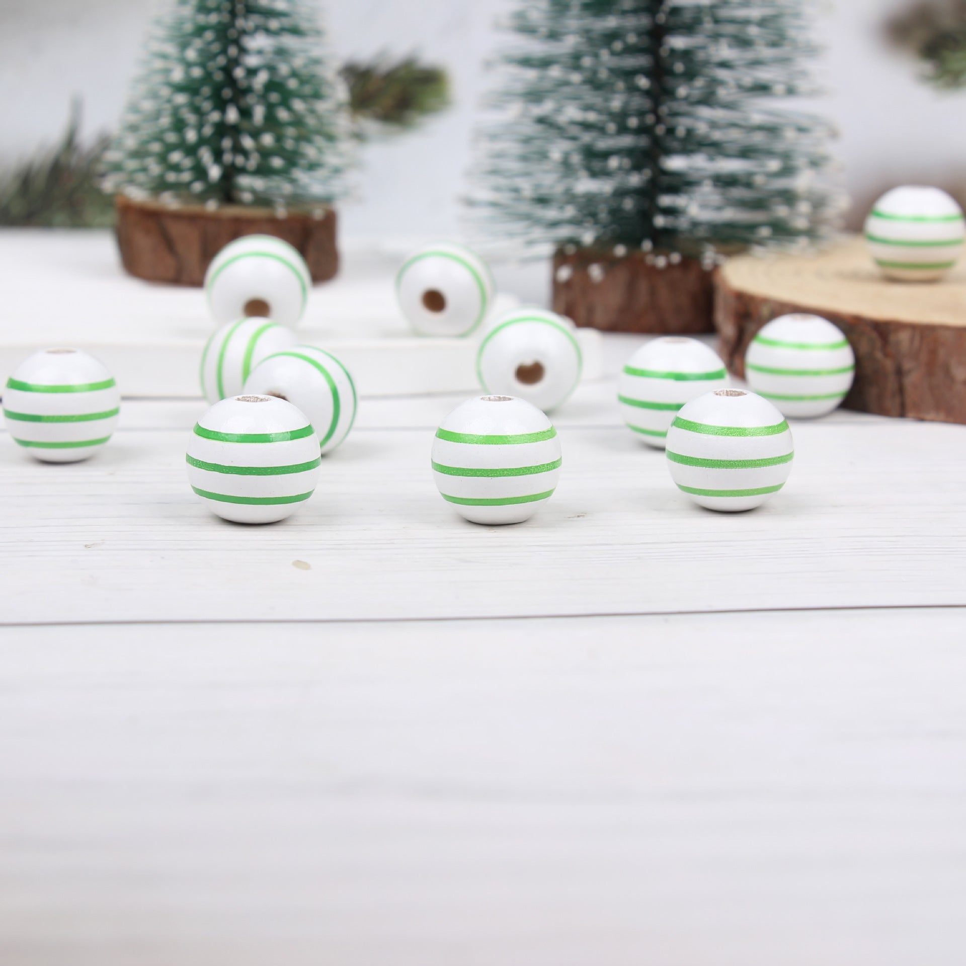 Wholesale 20pcs Christmas Candy Windmill Hemp Rope Accessories Wooden Beads