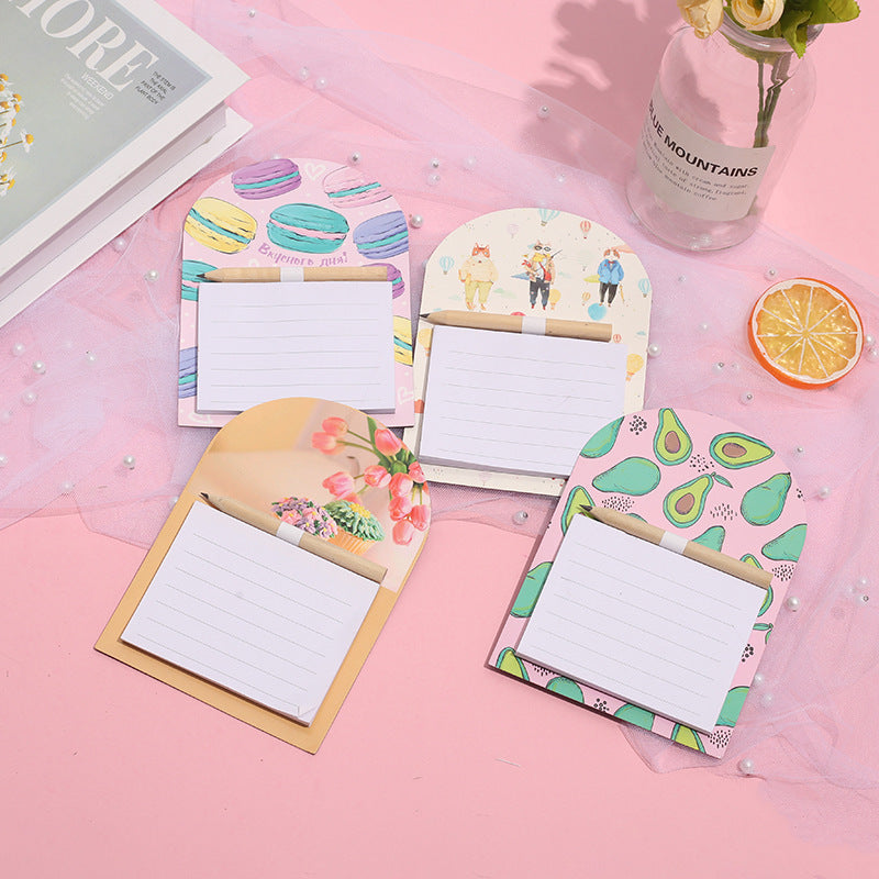 Wholesale 5pcs/pack Small Fresh Tearable Note Pad,  Portable Pen to Take Notes at Any Time