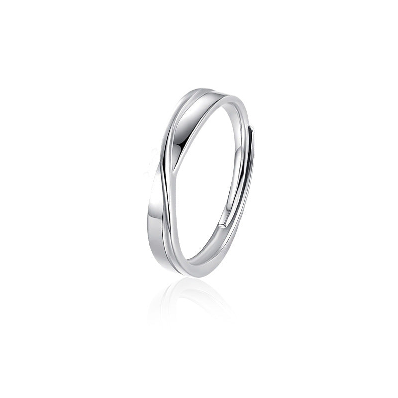 Wholesale 925 Silver Mobius Ring Couple's Simple Ring for Men and Women Valentine's Day Gift