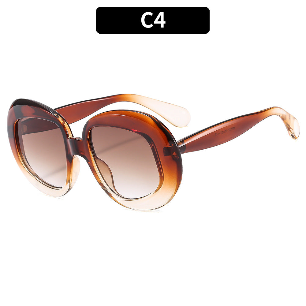 Wholesale PC Oval Retro Flat Mirror Sunglasses