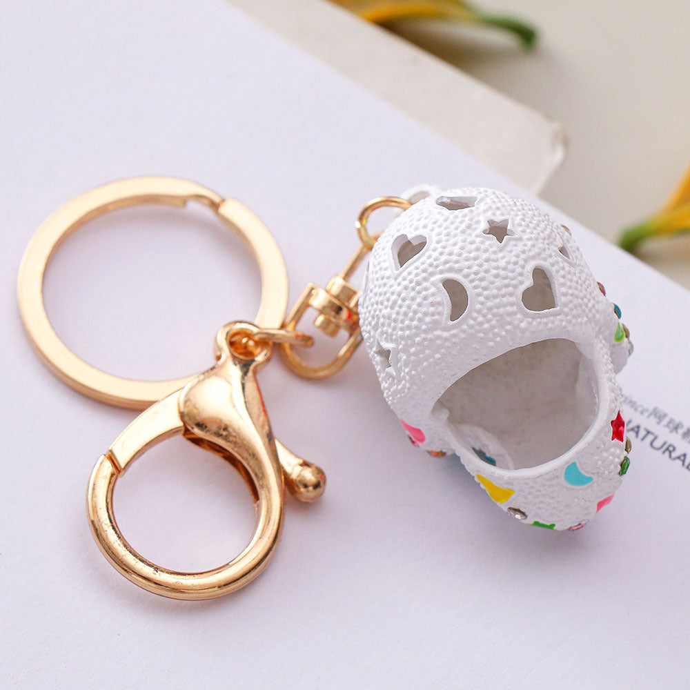 Wholesale Diamond Spray Painted Skull Alloy Keychain