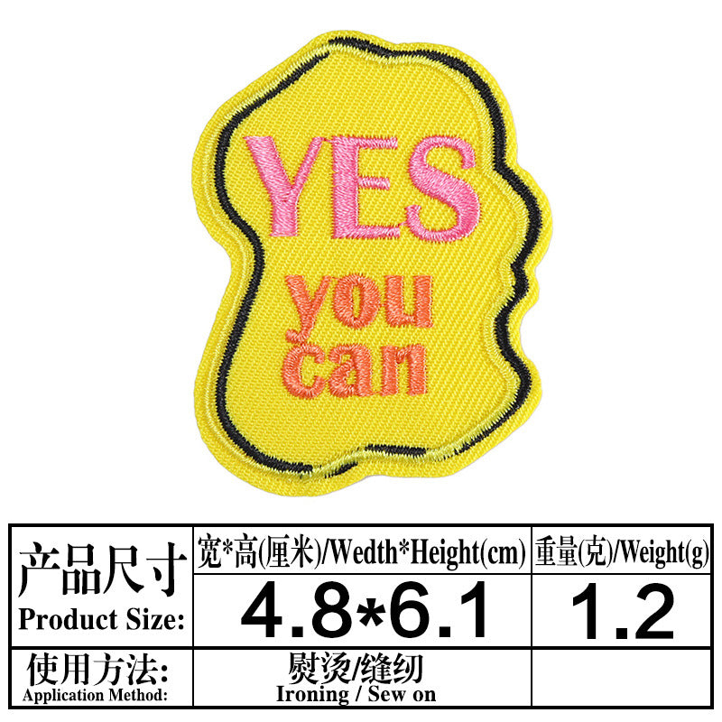 Wholesale Inspirational  encourages English embroidery DIY Patches