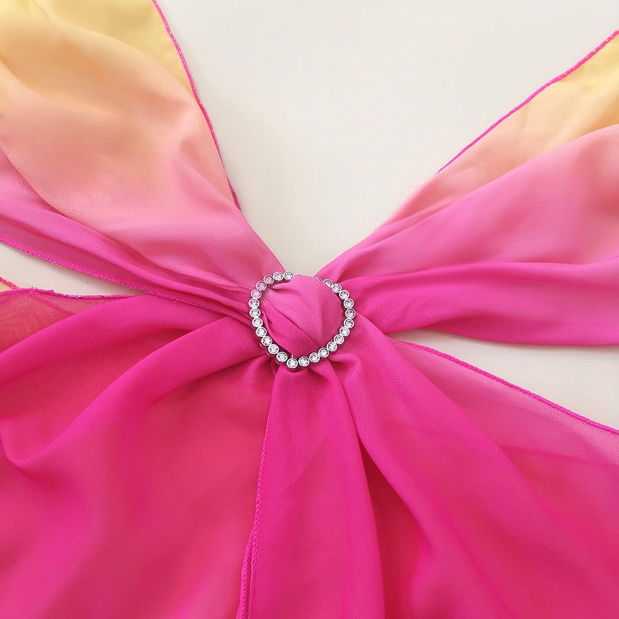 Wholesale Heart mesh swimsuit three-piece set