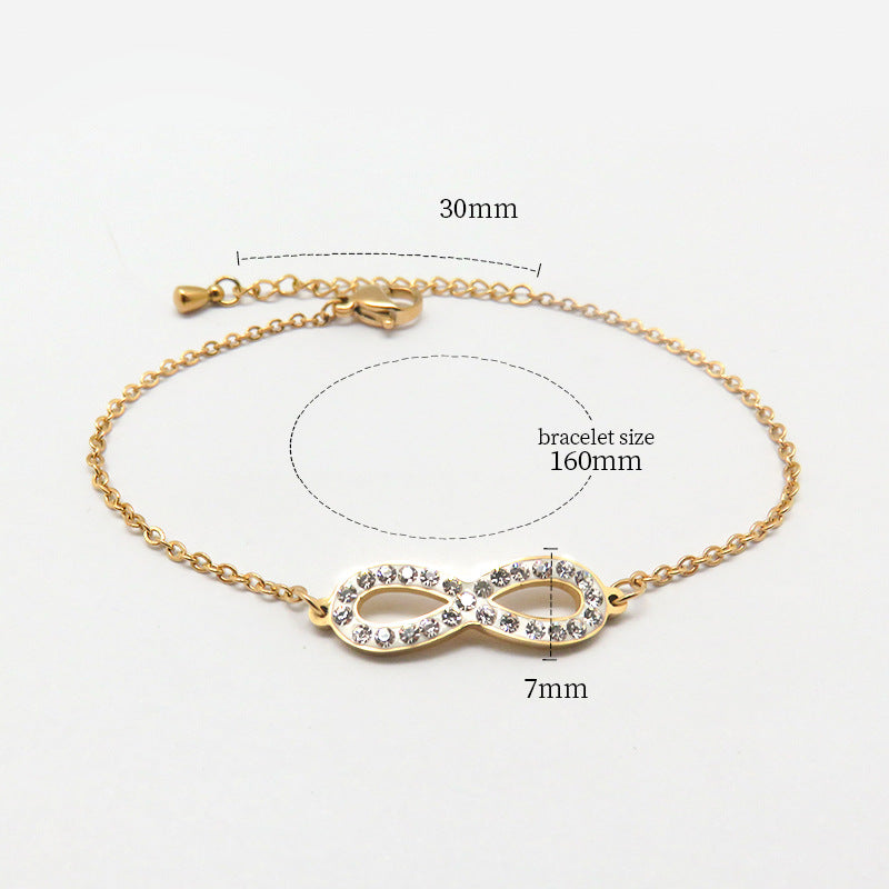 Wholesale Fashion all-match titanium steel bracelet women's European and American new 18K gold stainless steel love bracelet high sense