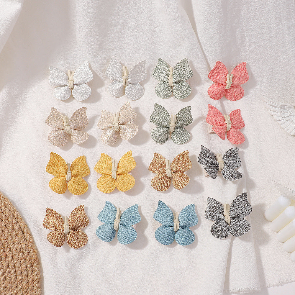 Wholesale PU Leather Handmade Butterfly Hairpin Retro