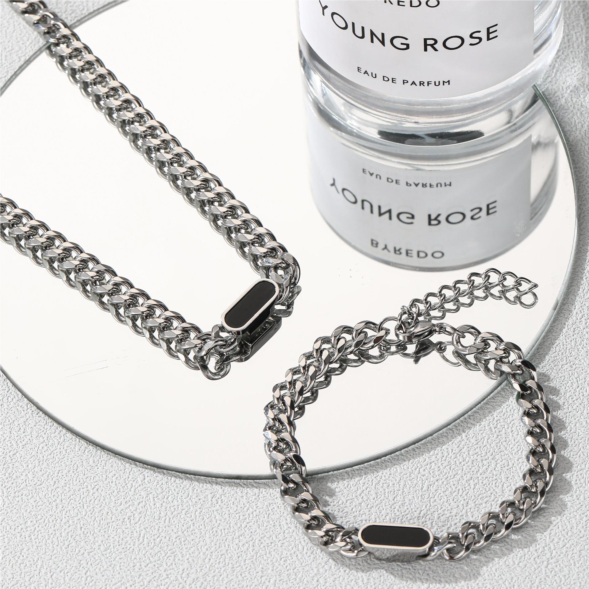 Wholesale Multicolor Shell Titanium Steel Cuban Chain