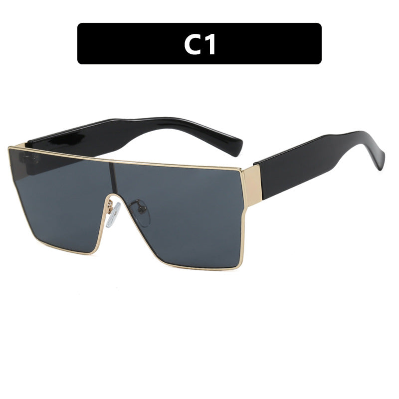 Wholesale Square one-piece large frame sunglasses sun visor sunglasses women' s trendy high-end sunglasses