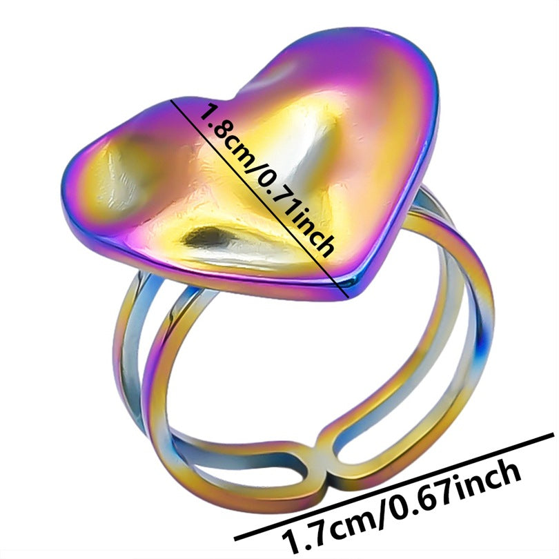 Wholesale Valentine's Day Geometric Love Shaped Titanium Steel Rings