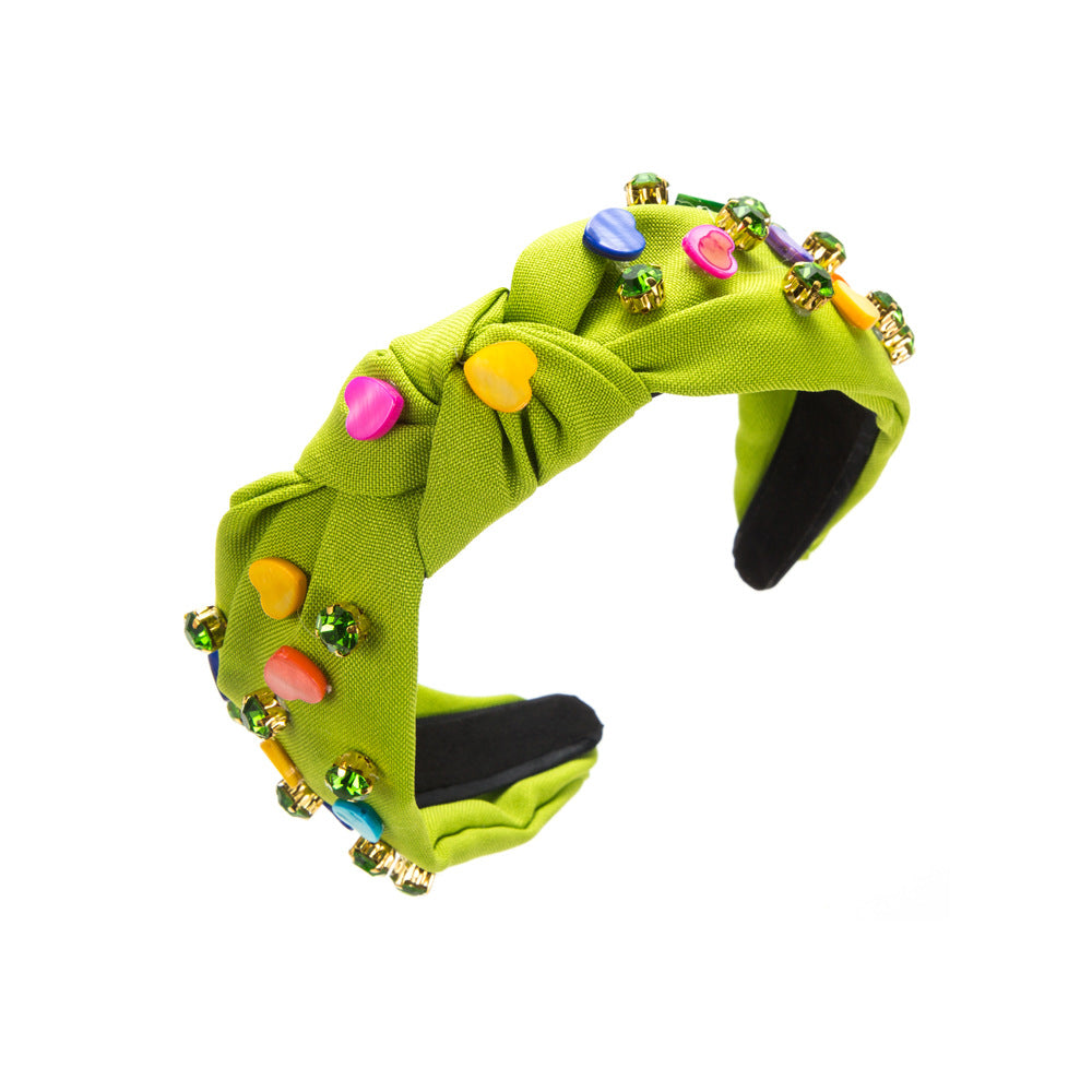 Wholesale Valentine's Day Candy Color Heart Shape Diamond Headband
