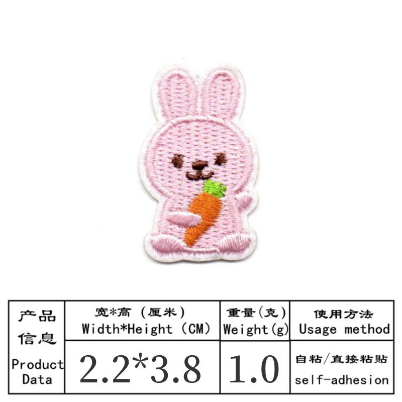 Wholesale Cartoon rabbit animal embroidery DIY Patches